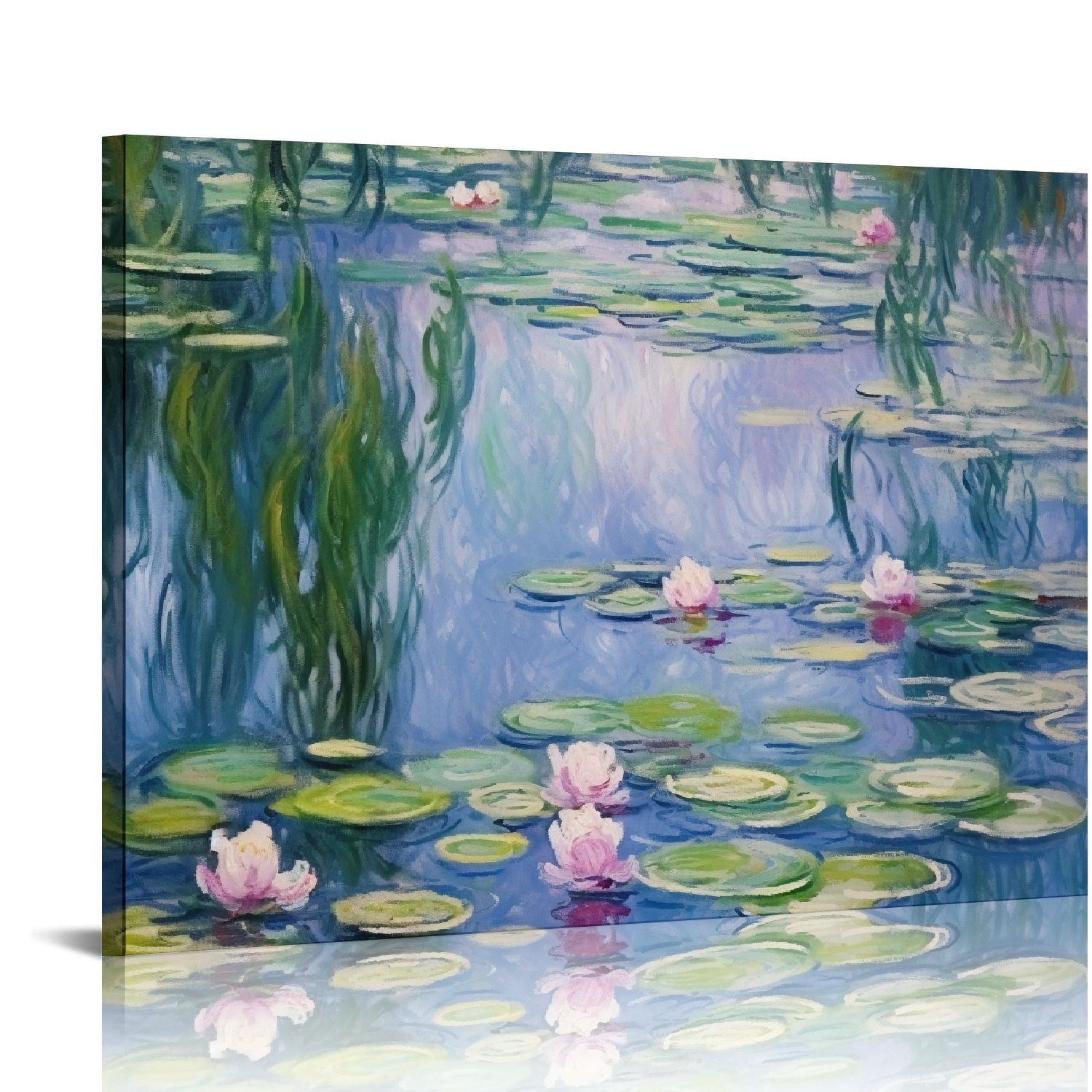 JEUXUS Water Lilies Floral Canvas Prints Wall Art By Claude Monet ...