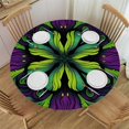 thumbnail image 1 of JEUXUS  Water Resistant Round Table Cover Datura Gradient Flower Abstract Art Wipable Polyester Cloth Spring Summer Party Table Cover Flower Yellow and Red, 1 of 7