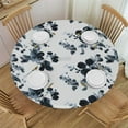 thumbnail image 1 of JEUXUS  Watercolor Navy Blue Floral Table cover Round French Elegant Decorative Blue and White Vintage Table Cover for Holiday Parties Wedding Picnic Kitchen Decor, 1 of 7