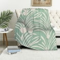 thumbnail image 1 of JEUXUS  Wave Leaves Ropical Colored Bstract Flower White Green Flannel Blanket Home Sleeping Blanket Decor Sofa Blanket, 1 of 6