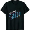 thumbnail image 1 of JEUXUS Welcome 2024 Happy New Year Minimalist Design Celebration T-Shirt, 1 of 3
