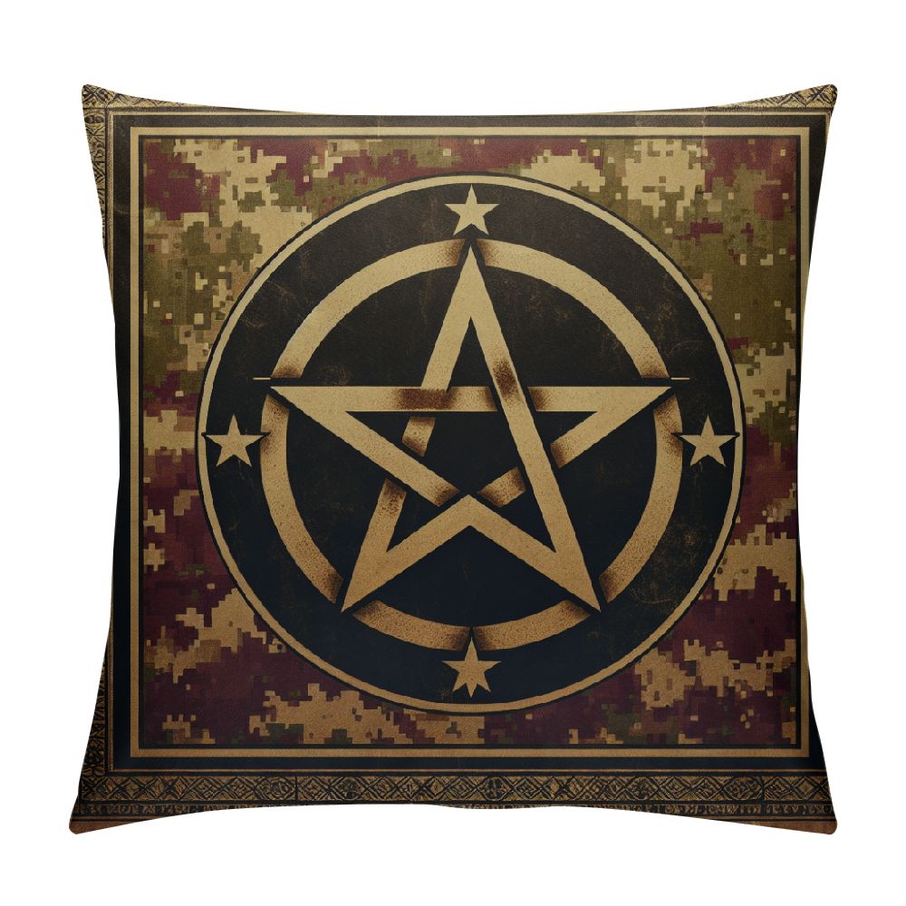 JEUXUS Western Throw Pillow Cover Queen Texas Star Vintage Style Stars on Wood Panel Rustic