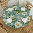 thumbnail image 1 of JEUXUS White Daisy Watercolor Floral Round Table cover, Teal Circle Table Cover Stain Resistance Water Repellent Free Table Cloth for Home Kitchen Dining Party Indoor Outdoor, 1 of 7
