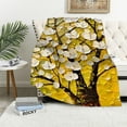 thumbnail image 1 of JEUXUS White Flowers Flannel Blanket for Bed for All Seasons 50x60in, 1 of 6