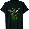 thumbnail image 1 of JEUXUS White Lily Of The Valley Spring Flower Watercolor T-Shirt, 1 of 3