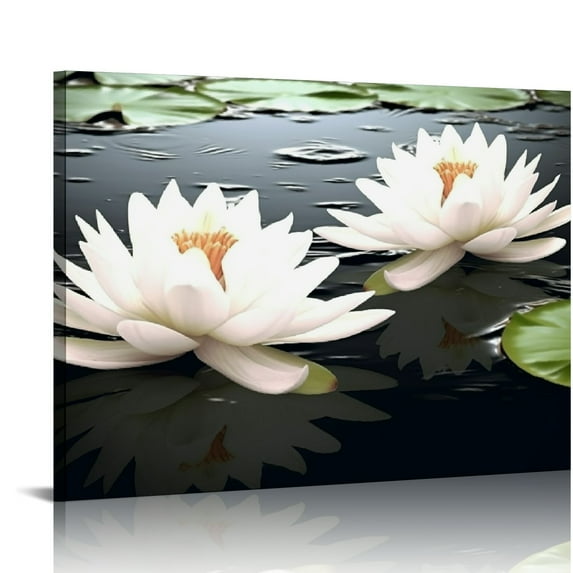 JEUXUS White Lotus Metal Tin Sign Wall Decor Retro Tin Sign Flowers Vintage Metal Poster Wall Art Decor Sign for Wall Art Home Decoration Bathroom Garden Home Decor Restroom Cafe 20x16 inch