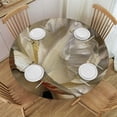 thumbnail image 1 of JEUXUS White Tulip on Black Background Modern Round Tablecloth White, 1 of 7