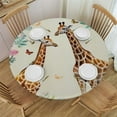 thumbnail image 1 of RUIYC Wild Animal Giraffe Tablecloth Round Abstract Tropic Jungle Forest Flowers Table Cloth Cover Indoor Outdoor for Dining for Home Party Picnic, 1 of 7
