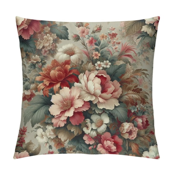 JEUXUS Wildflowers Floral Botanical Printed Short Plush Pillowcase White
