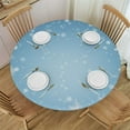 thumbnail image 1 of JEUXUS Winter Round Fitted Tablecloth with Elastic Edge,Snowflake Falling Snow Snowfall Sky Christmas Print Polyester Table Cover, XXSmall, Fit Round Table up Diameter, for Indoor Outdoor Patio, 1 of 7