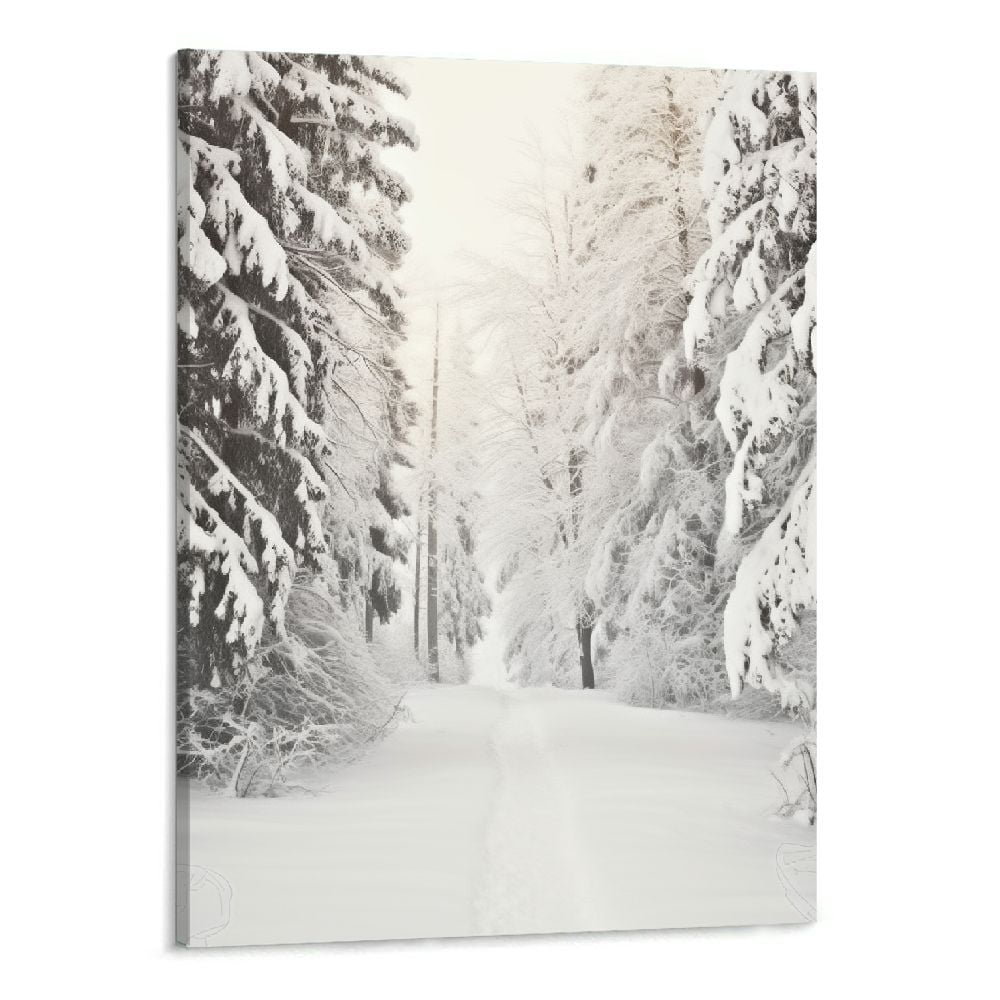 JEUXUS Winter Snowy Forest Prints Snow Covered Pine Trees Prints ...