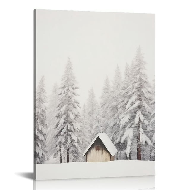 JEUXUS Winter Snowy Forest Prints Snow Covered Pine Trees Prints ...