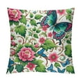 thumbnail image 1 of JEUXUS Women Floral Flowers Pattern Chic Butterfly Sherpa Pillow Case White, 1 of 5