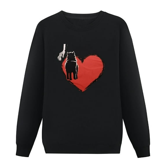 JEUXUS Womens Dog Paw Print Long Sleeve Sweatshirts Casual Pullover
