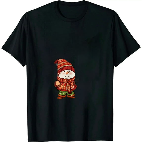 JEUXUS Womens Let It Snow Gnome Cute Holiday Festive V-Neck T-Shirt