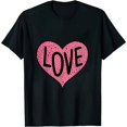 thumbnail image 1 of JEUXUS  Womens Valentine Shirts Leopard Valentine's Day T Shirt Plaid Love Heart Graphic Tees, 1 of 3