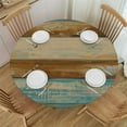 thumbnail image 1 of JEUXUS Wood Grain Tablecloth Teal Wood Texture Round Table Cover Washable Polyester Table Cloth for Dinner Kitchen Party, 1 of 7