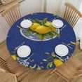 thumbnail image 1 of RUIYC Yellow and cloth Round Spring Table Cloth Washable Farmhouse Navy Cover for Kitchen Dinner Room Holiday Picnic Party Camping Indoor Outdoor Decor White, 1 of 7