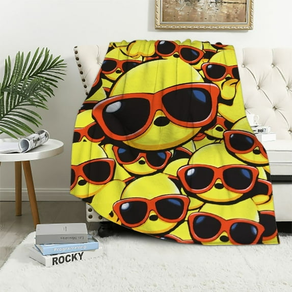 JEUXUS Yellow Duck Hooded Blanket Anti-Pilling Flannel Wearable Blanket Hoodie-Plush Warm Blanket Throw Blankets Fit for Kids, Adults, Teens
