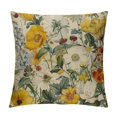 thumbnail image 1 of JEUXUS Yellow Floral Throw Pillow Covers Flower Nature Blooming Vintage Daisy mid Century Patterned Beige Washable Living Room Decor Bedroom Dorm Sofa Fabric, 1 of 5