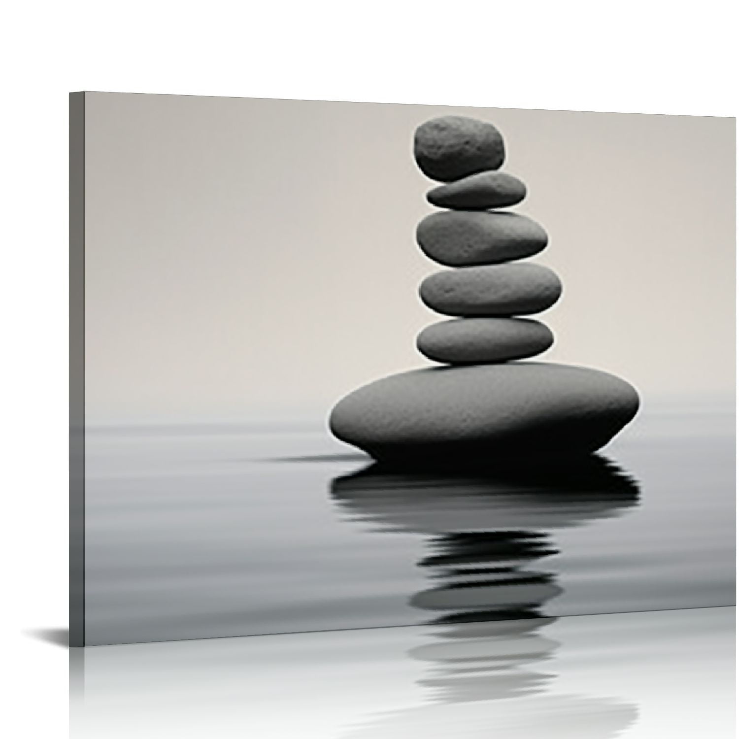JEUXUS Zen Stone Wall Art Black and White Relaxing Meditation