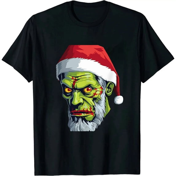 JEUXUS Zombie Santa T-Shirt Ugly Christmas Style Gift Tee T-Shirt