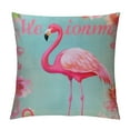 thumbnail image 1 of JEUXUS &nbsp;Flamingo Throw Pillow Covers Vintage Animal Pink Bird with Welcome Word Pillow Case Cushion Cover  Outdoor Decor Sofa Home Pillow Covers, 1 of 5