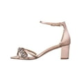 thumbnail image 1 of JEWEL BADGLEY MISCHKA Womens Beige Adjustable Ankle Strap Embellished Perforated Giona Round Toe Block Heel Buckle Dress Slingback Sandal 7.5 W, 1 of 4