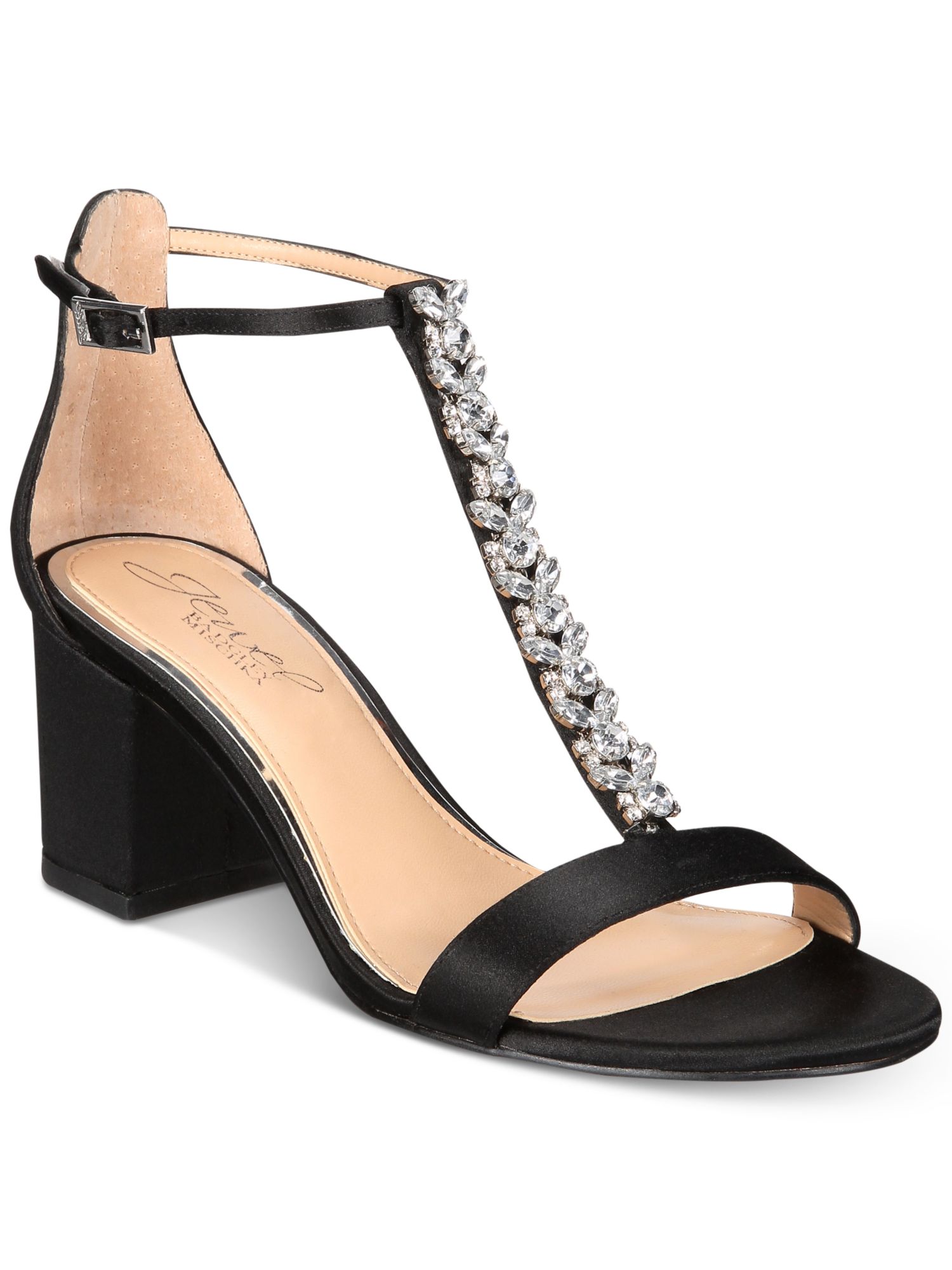 Avec Les Filles Women's Janelle Satin Open Toe Special Occasion Strappy Sandals Black Size 7.5 M main image 1