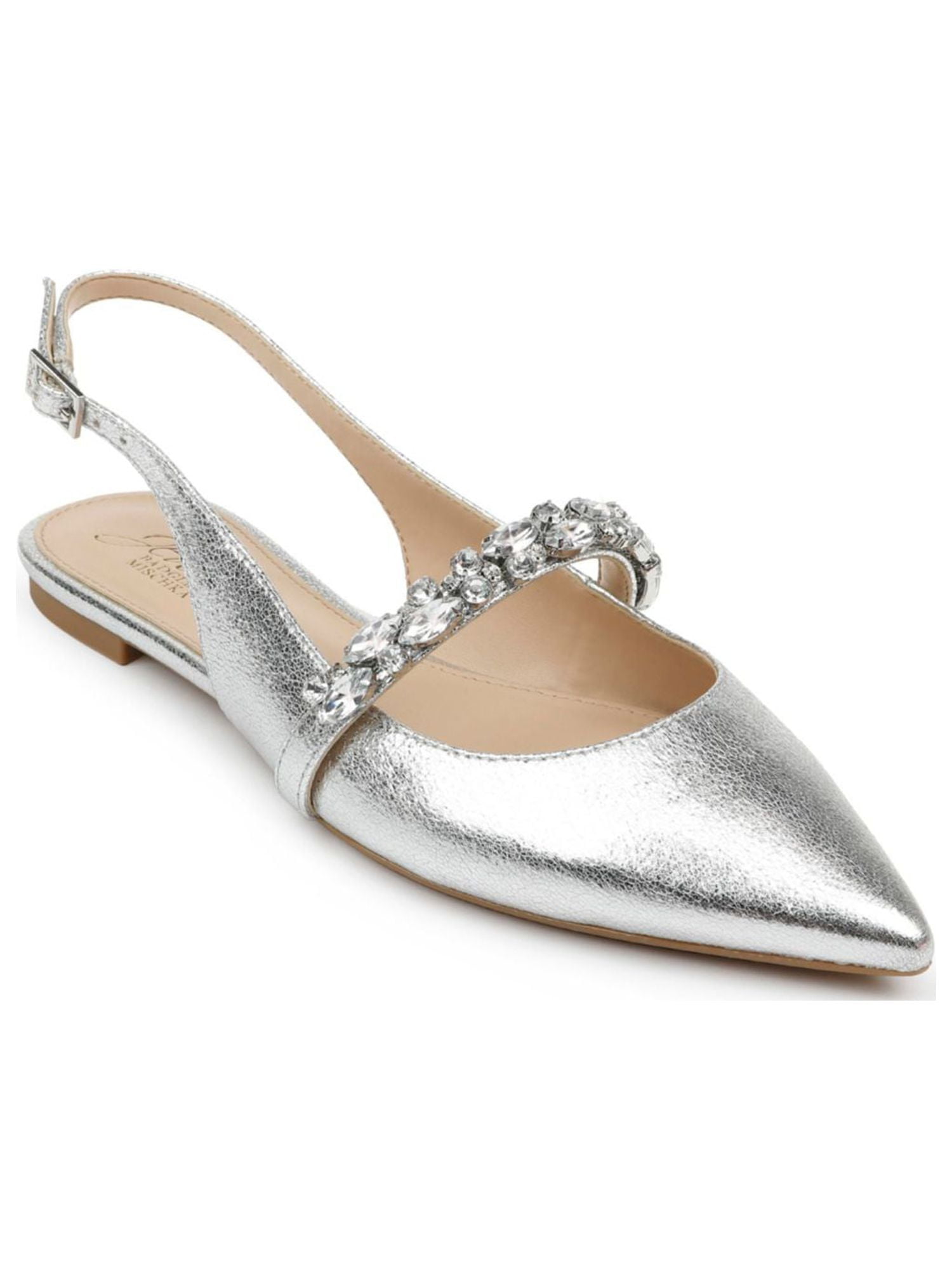 Silver Rhinestone Cushioned Block Heel Flats Size Kuwait Ubuy