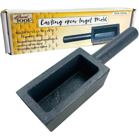 JEWEL TOOL 1 Kg Open Cast Ingot Mold Smelting of Non-Ferrous Metals Such as Gold, Silver, Copper, Aluminum