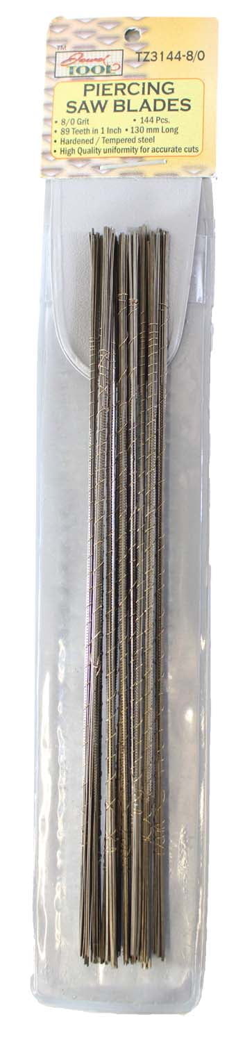 SE 144-Piece Jeweler's Piercing Saw Blade Set – 5.25" Length, Sizes 4/0 To #2, Fits 6" Frame – Precision Cuts For Jewelry & Fine Work
