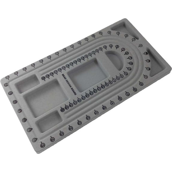 JEWEL TOOL (2 Pack) Gray Flocked Bead Board | Uniform Markers | Bead Storage | 13-7/8" (35.2 cm) x 7-3/8" (18.7 cm) | Perfect for Bracelets & Necklaces