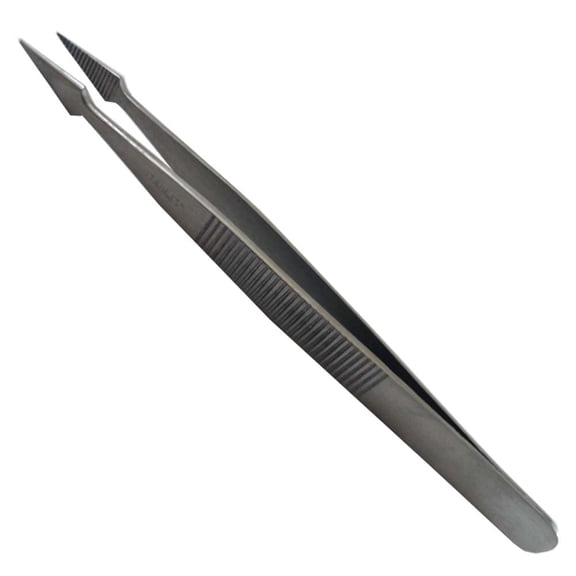JEWEL TOOL 5" (12.7 cm) Arrowhead Tipped Tweezers | Premium Brushed Stainless Steel | Precision Grip with Textured Handles