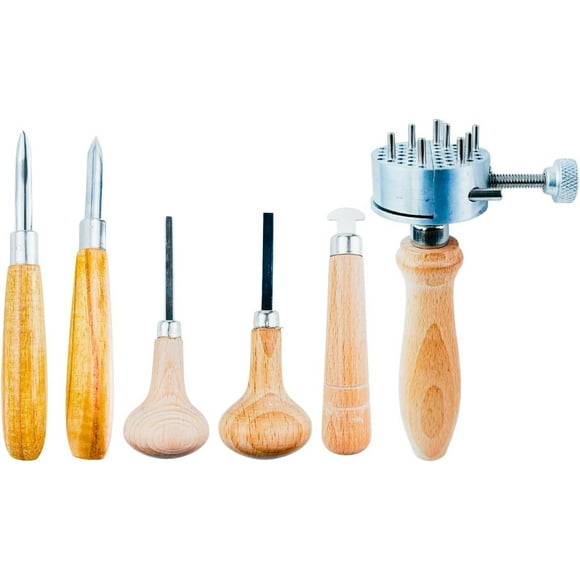 JEWEL TOOL 6 Pc Wooden Stone & Ring Working Deluxe Set  Includes Burnishers, Bezel Roller, Prong Pushers, & Vise  Designed For Professional Jewelers and DIY Hobbyist