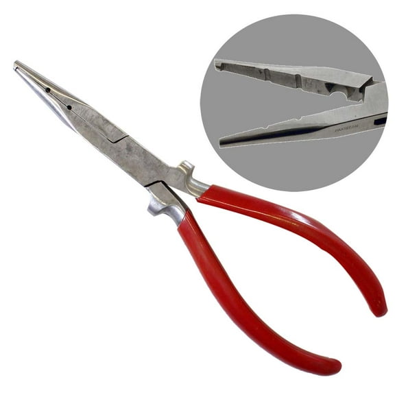 JEWEL TOOL 7.5" (19 cm) Serrated-Hooked Grip Edge Pliers - S89-08959-86 | 3 Tools in One | Forged Steel with Red PVC Handles