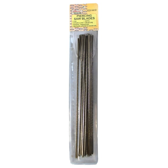 JEWEL TOOL Piercing Saw Blades | 144-Piece Set in 2 Grit | 5" (13.3 cm) Precision Blades | Hardened Steel | Ideal for Jewelry, Models & Craftwork