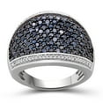 thumbnail image 1 of JEWELEXCESS Sterling Silver Blue & White 2 Carat Diamond Ring for Women| Dual-Colored Ring Band with Round Diamonds, 1 of 5