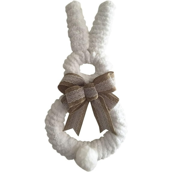 JEWELO Easter Bunny Door Sign, Easter Bunny Hanger Wreath for Front Door, Easter Wood Hanging Door, Easter Rabbit Welcome Spring Decoration for Home Farmhouse Porch Wall Indoor Outdoor Easter Bunny