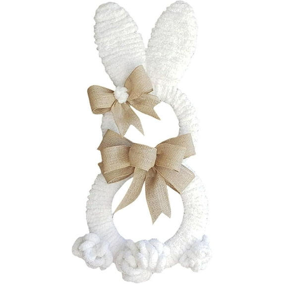 JEWELO Easter Bunny Door Sign, Easter Bunny Hanger Wreath for Front Door, Easter Wood Hanging Door, Easter Rabbit Welcome Spring Decoration for Home Farmhouse Porch Wall Indoor Outdoor Easter Bunny