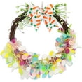 thumbnail image 1 of JEWELO Easter Colorful Confetti Wreath Artificial Hanging Spring Wreath with Bow for Front Door Home Window Wall Indoor Outdoor Decoration (Light Pink), 1 of 11