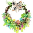 thumbnail image 1 of JEWELO Easter Colorful Confetti Wreath Artificial Hanging Spring Wreath with Bow for Front Door Home Window Wall Indoor Outdoor Decoration (Green), 1 of 10