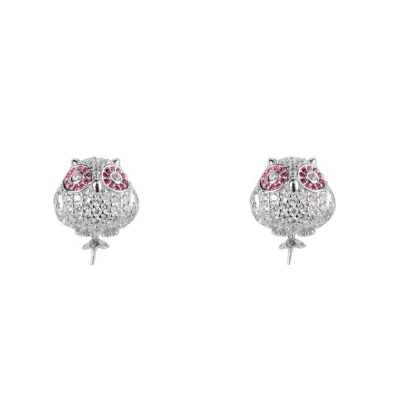 JEWELRY LANCASTER WHITE IP SILVER WOMEN JLA EAR OWL 1