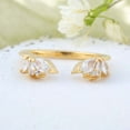 thumbnail image 1 of JEWELRYTREASURE 0.5 ct / 4x2 MM Vintage Moissanite Band Unique Marquise Shaped Open Wedding Band Gap Cuff Stacking Ring Gift for Her Curved Matching Jewelry, 1 of 8