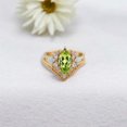 thumbnail image 1 of JEWELRYTREASURE 12x6 mm / 1.5 Ct Peridot Wedding Ring Set Opal Diamond Cluster Bridesmaid Jewelry for Women August Birthstone Art Deco Gift for Her, 1 of 7