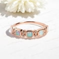 thumbnail image 1 of JEWELRYTREASURE 3 mm / 0.2 Ct Princess Cut Opal Diamond Ring Rose Gold Plated Wedding Band Bezel Set Jewelry for Women October Bithstone Promise Ring Gift for Best Friend, 1 of 3