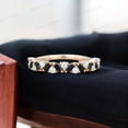 thumbnail image 1 of JEWELRYTREASURE 4x2 mm Marquise Cut Black Onyx Band Half Eternity Wedding Band CZ Diamond Promise Ring Yellow Gold Plated Stacking Band Gift for Women, 1 of 2
