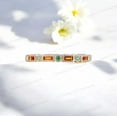 thumbnail image 1 of JEWELRYTREASURE 6x4 mm Citrine Emerald Band 925 Sterling Silver Wedding Band Matching Stacking Band Ful Eternity Handmade Jewelry Baguette Cut Gemstone Promise Ring Gifts, 1 of 5