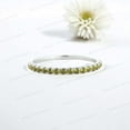 thumbnail image 1 of JEWELRYTREASURE 925 Sterling Silver Band Green Peridot Wedding Band Stacking Women Jewelry Half Eternity Promise Ring August Birthstone Anniversary Gift for Wife, 1 of 5
