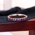 thumbnail image 1 of JEWELRYTREASURE Purple Amethyst Band Rose Gold Plated Wedding Band Full Eternity Stacking Jewelry February Birthstone Jewelry Gift for Women, 1 of 4